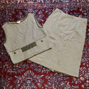 Vintage Smartee 2 Piece Skirt Set Sleeveless Top Size Large 16